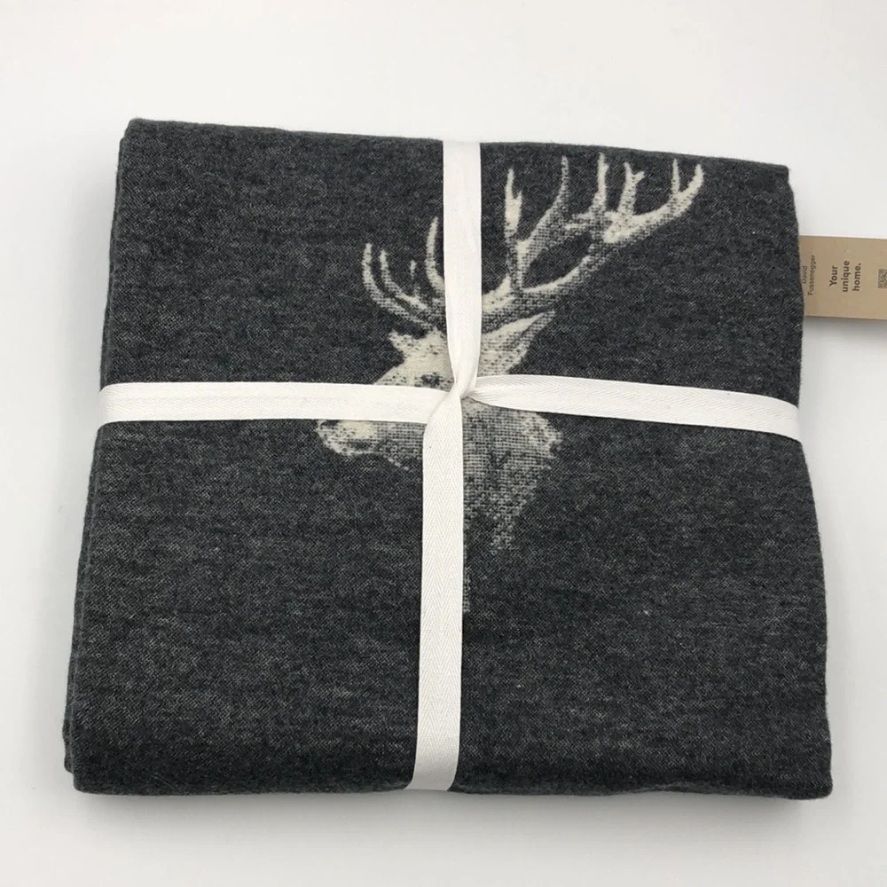 David Fussenegger Savona Throw Photorealistic Stag Head Blanket